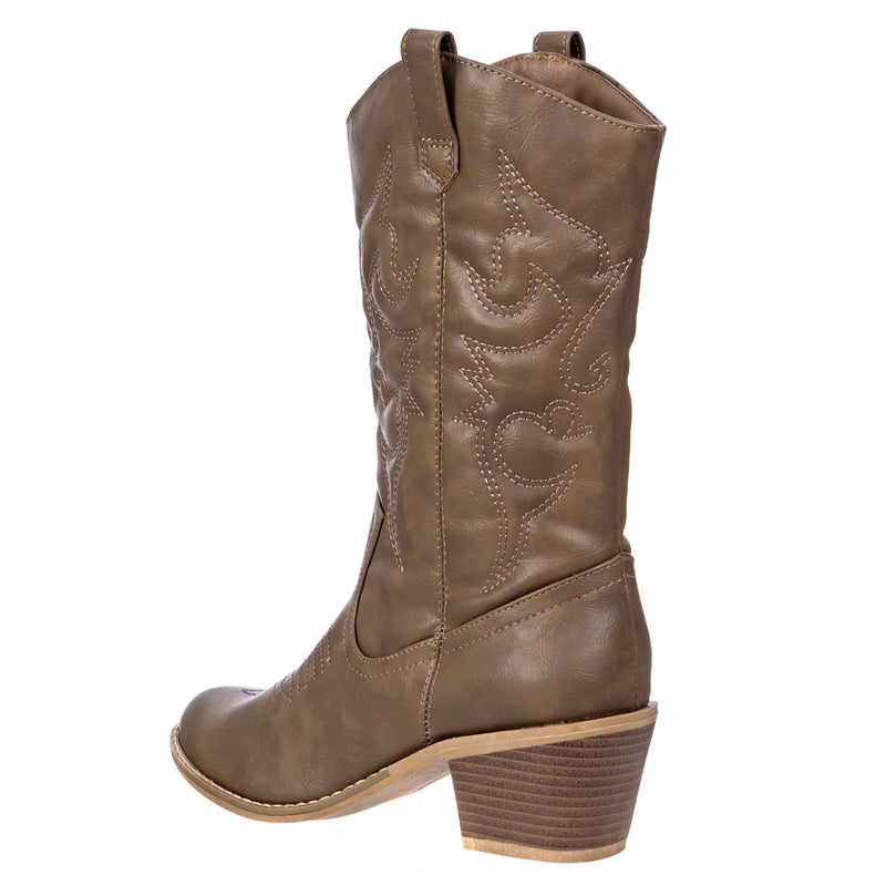 Charles Albert Women's Embroidered Modern Western Cowboy Boot in Mocha Size: 10 - Image 5